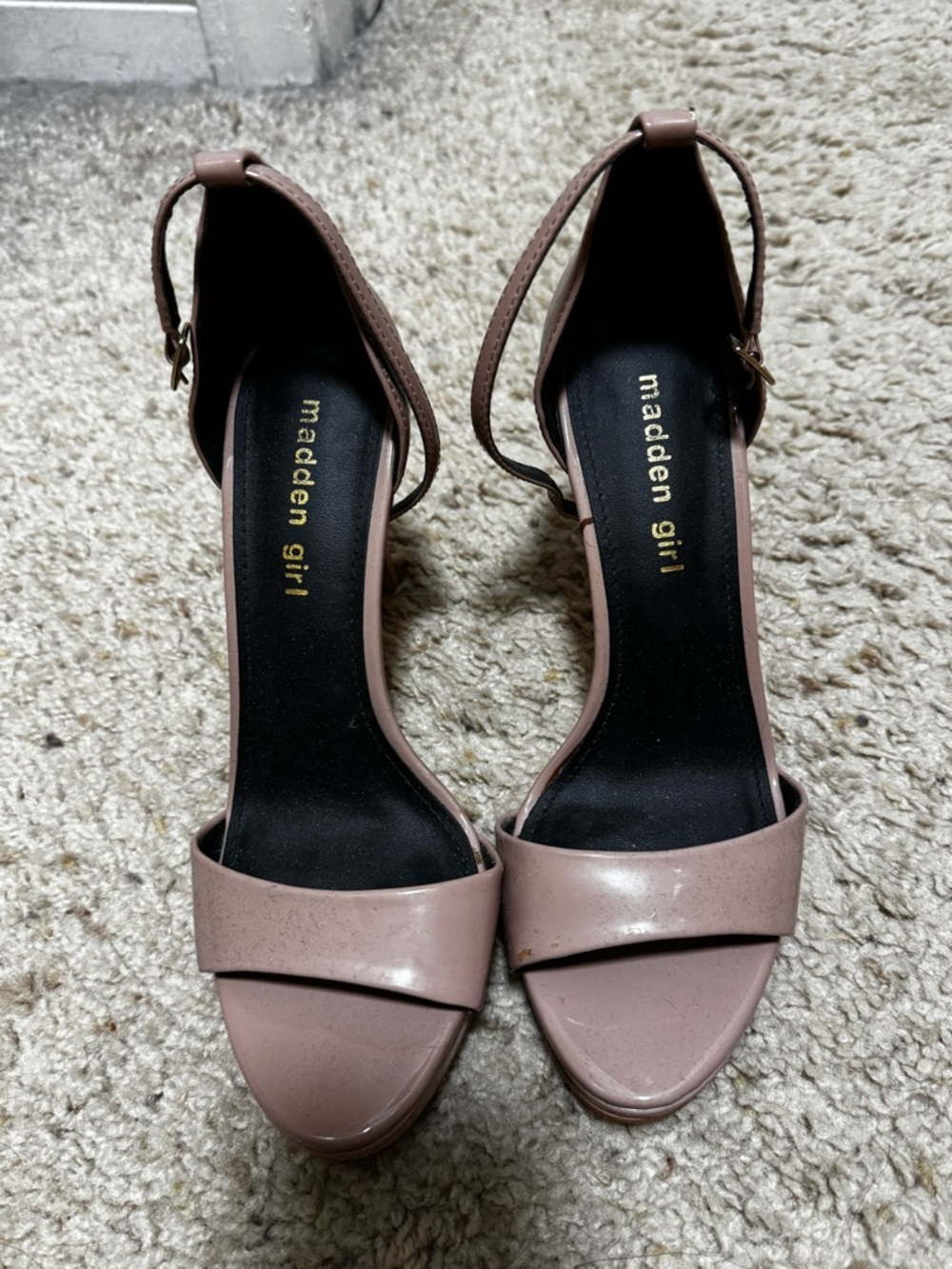 Madden Girl Blush Pink Open-Toe Ankle-Strap Heels